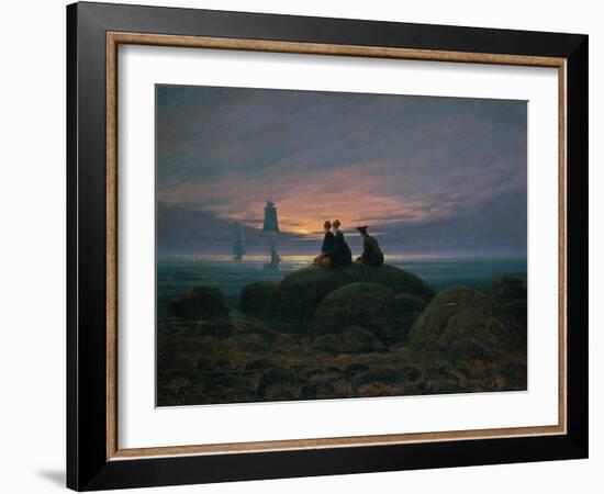 Moon Rising over the Sea (See also Image Number 479), 1822-Caspar David Friedrich-Framed Giclee Print