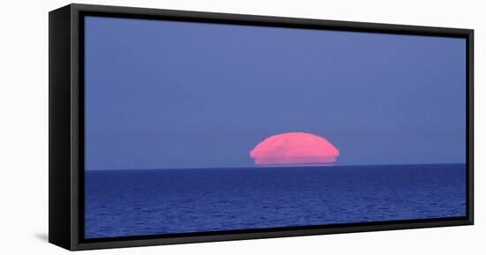 Moon rising over the sea-null-Framed Stretched Canvas
