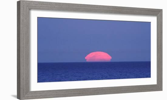 Moon rising over the sea-null-Framed Photographic Print