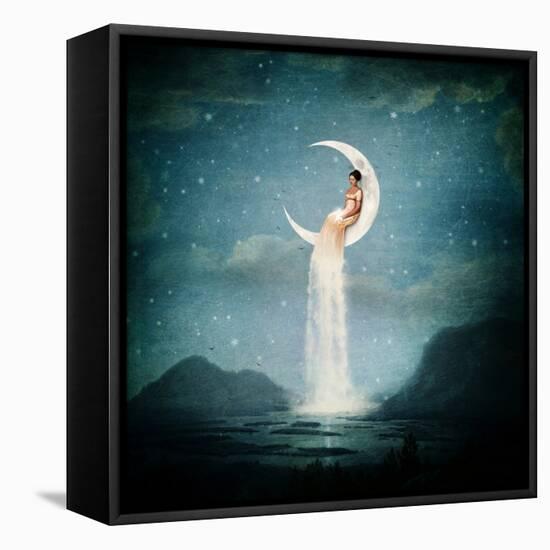 Moon River Lady-Paula Belle Flores-Framed Stretched Canvas