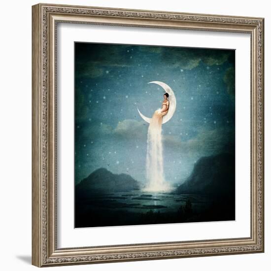 Moon River Lady-Paula Belle Flores-Framed Art Print