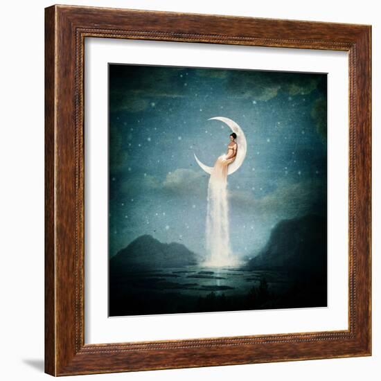 Moon River Lady-Paula Belle Flores-Framed Art Print