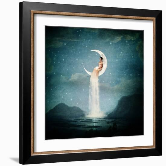 Moon River Lady-Paula Belle Flores-Framed Art Print
