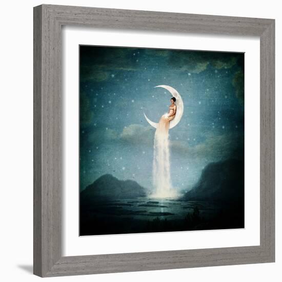 Moon River Lady-Paula Belle Flores-Framed Art Print