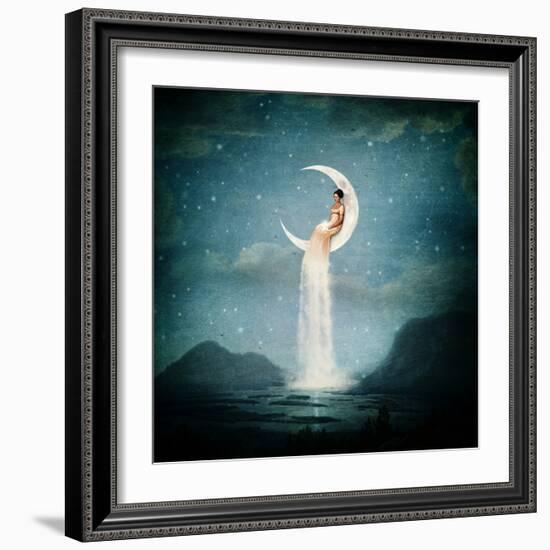 Moon River Lady-Paula Belle Flores-Framed Art Print