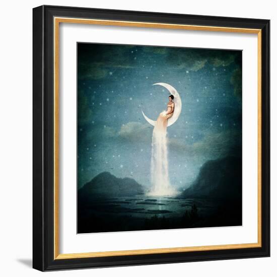 Moon River Lady-Paula Belle Flores-Framed Art Print