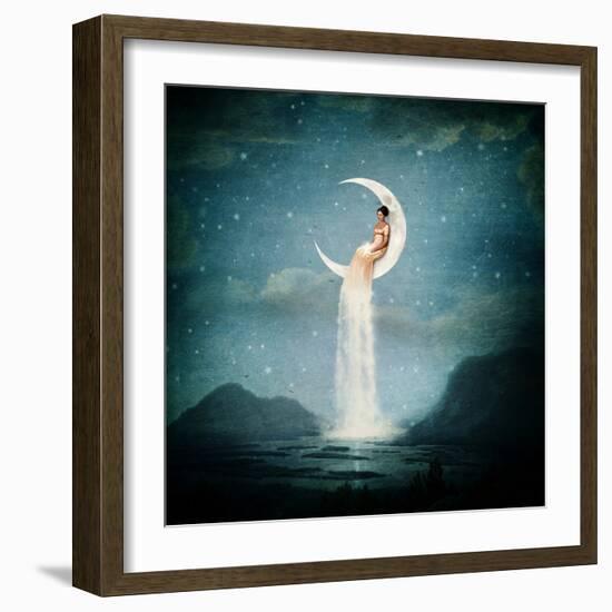 Moon River Lady-Paula Belle Flores-Framed Art Print