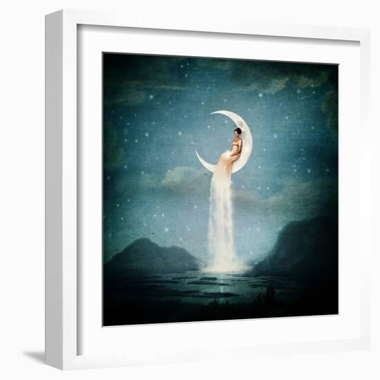 Moon River Lady-Paula Belle Flores-Framed Art Print