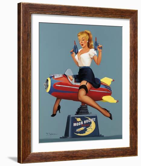 Moon Rocket Ride-Fiona Stephenson-Framed Giclee Print