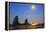 Moon Set over Neadles, Canon Beach, Oregon Coast, Pacific Northwest-Craig Tuttle-Framed Premier Image Canvas