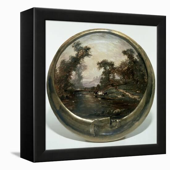 Moon-Shaped Plate with Landscape, 1890, Ceramics-null-Framed Premier Image Canvas