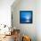 Moon, Sky And Blue Sea-alanuster-Framed Stretched Canvas displayed on a wall