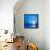 Moon, Sky And Blue Sea-alanuster-Framed Stretched Canvas displayed on a wall