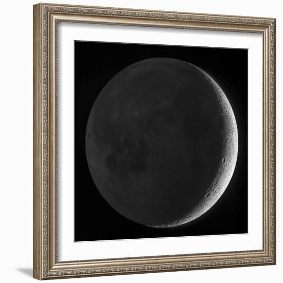 Moon with Earthshine-Stocktrek Images-Framed Photographic Print