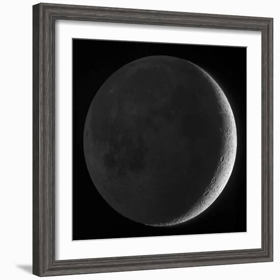 Moon with Earthshine-Stocktrek Images-Framed Photographic Print