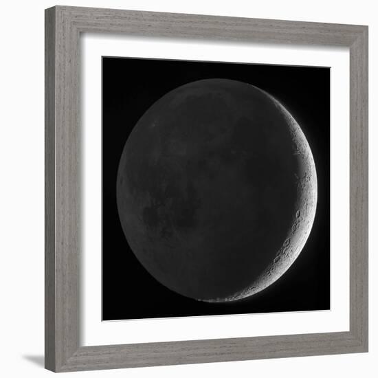 Moon with Earthshine-Stocktrek Images-Framed Photographic Print