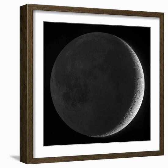 Moon with Earthshine-Stocktrek Images-Framed Photographic Print