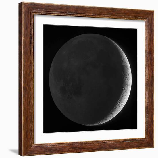 Moon with Earthshine-Stocktrek Images-Framed Photographic Print