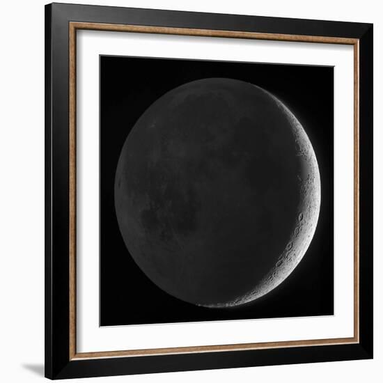 Moon with Earthshine-Stocktrek Images-Framed Photographic Print