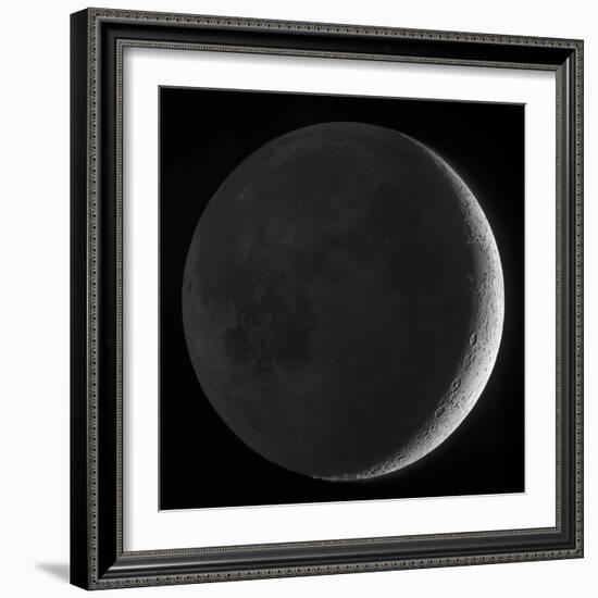 Moon with Earthshine-Stocktrek Images-Framed Photographic Print