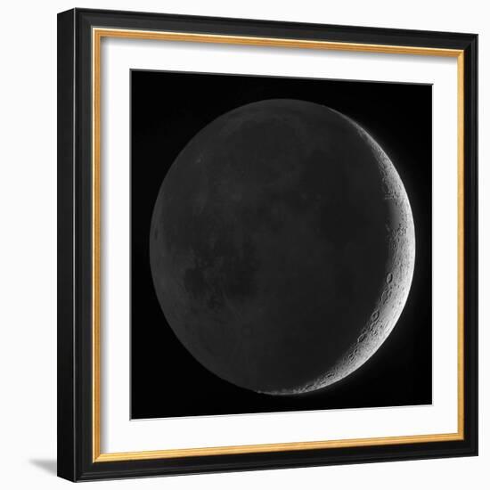 Moon with Earthshine-Stocktrek Images-Framed Photographic Print