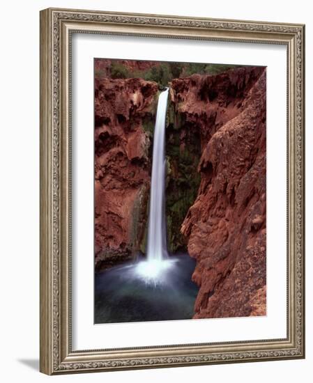 Mooney Falls in Parched Desert of Havasupai Reservation, Havasu Canyon, Arizona, USA-Jerry Ginsberg-Framed Photographic Print