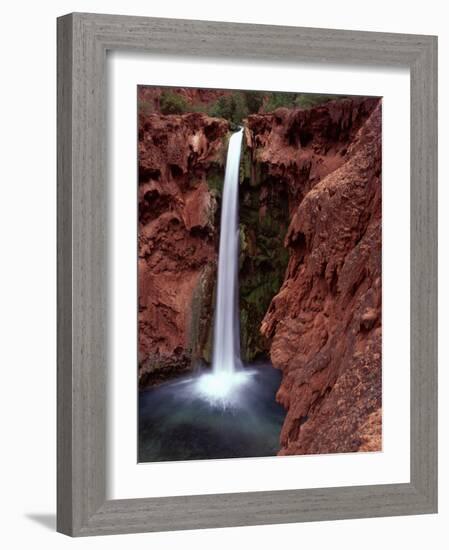 Mooney Falls in Parched Desert of Havasupai Reservation, Havasu Canyon, Arizona, USA-Jerry Ginsberg-Framed Photographic Print