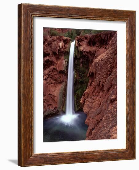 Mooney Falls in Parched Desert of Havasupai Reservation, Havasu Canyon, Arizona, USA-Jerry Ginsberg-Framed Photographic Print