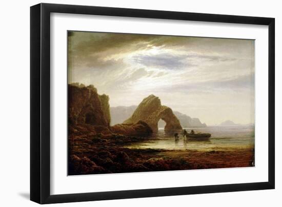 Moonlight at Giltar Point, near Tenby (England), from the South. Oil on Canvas, circa 1872-1874, By-Arthur Gilbert-Framed Giclee Print