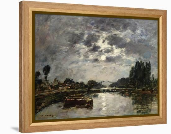 Moonlight, Canal De St. Valery, 1891-Eugène Boudin-Framed Premier Image Canvas