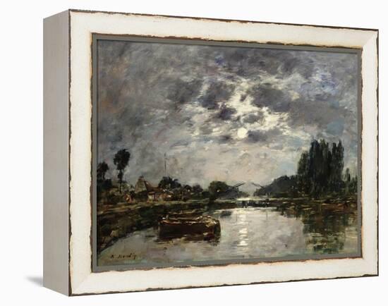 Moonlight, Canal De St. Valery, 1891-Eugène Boudin-Framed Premier Image Canvas