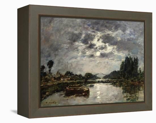 Moonlight, Canal De St. Valery, 1891-Eugène Boudin-Framed Premier Image Canvas