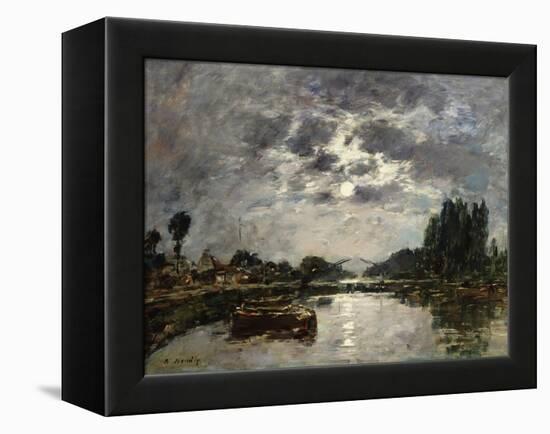 Moonlight, Canal De St. Valery, 1891-Eugène Boudin-Framed Premier Image Canvas