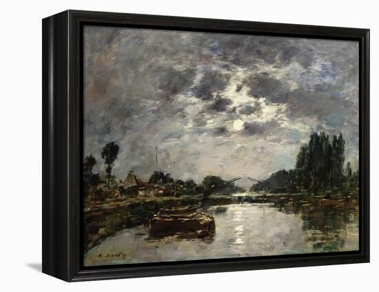 Moonlight, Canal De St. Valery, 1891-Eugène Boudin-Framed Premier Image Canvas