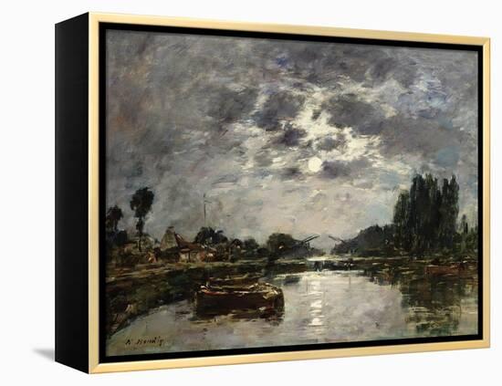 Moonlight, Canal De St. Valery, 1891-Eugène Boudin-Framed Premier Image Canvas