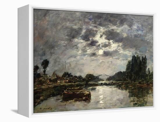 Moonlight, Canal De St. Valery, 1891-Eugène Boudin-Framed Premier Image Canvas
