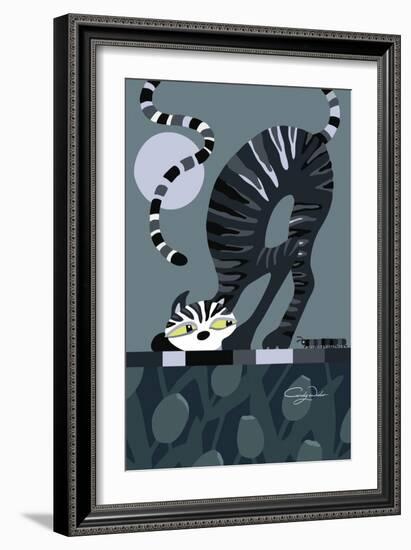 Moonlight Cat-Cindy Wider-Framed Giclee Print