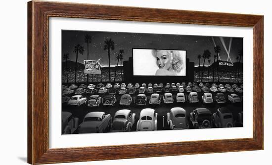 Moonlight Drive-In-Shawn Mackey-Framed Giclee Print