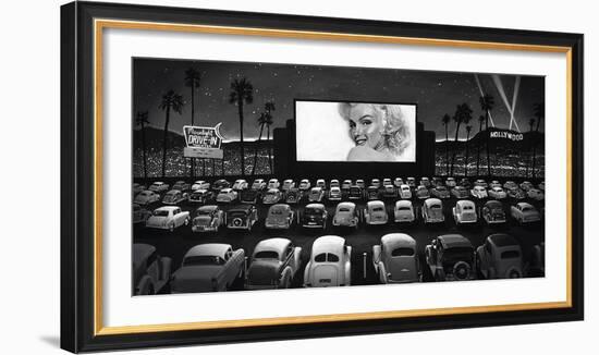 Moonlight Drive-In-Shawn Mackey-Framed Giclee Print