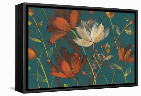 Moonlight Garden I Spice on Teal-Albena Hristova-Framed Stretched Canvas