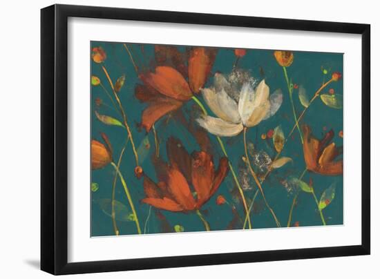 Moonlight Garden I Spice on Teal-Albena Hristova-Framed Art Print