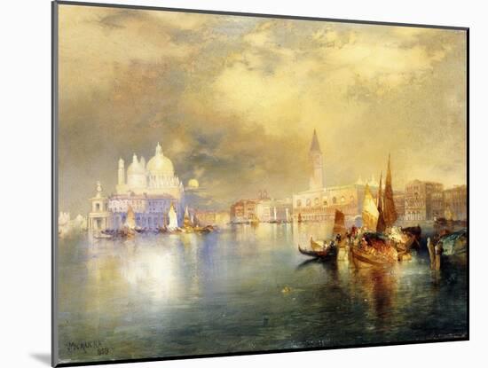 Moonlight in Venice-Thomas Moran-Mounted Premium Giclee Print