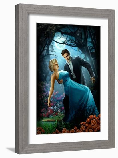 Moonlight Kiss-J.J. Brando-Framed Art Print