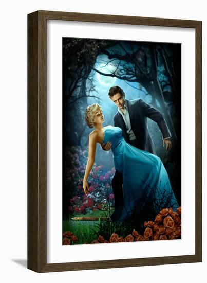 Moonlight Kiss-J.J. Brando-Framed Art Print