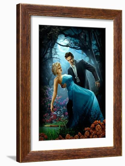 Moonlight Kiss-J.J. Brando-Framed Art Print