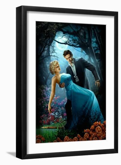 Moonlight Kiss-J.J. Brando-Framed Art Print