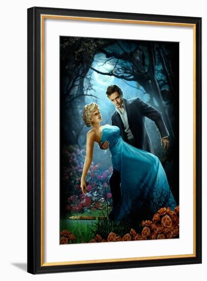 Moonlight Kiss-J.J. Brando-Framed Art Print