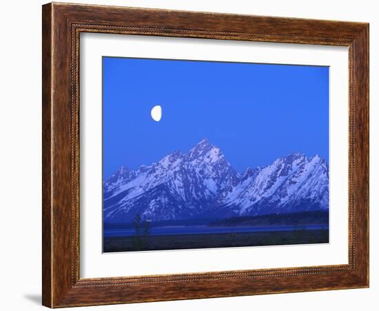 Moonlight on Grand Teton Range, Wyoming, USA-Stefano Amantini-Framed Photographic Print