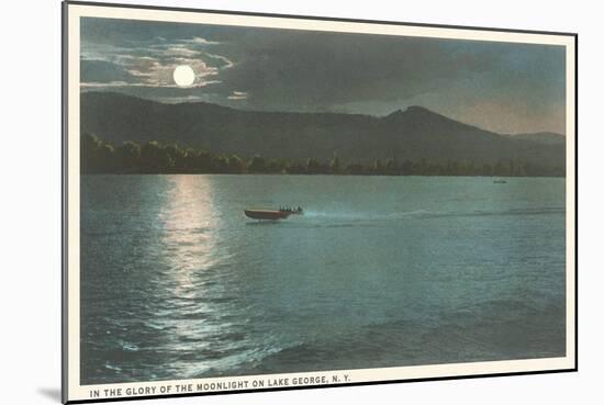 Moonlight on Lake George, New York-null-Mounted Art Print