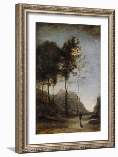 Moonlight on the Edge of the Gulf, C.1855-60-Jean-Baptiste-Camille Corot-Framed Giclee Print